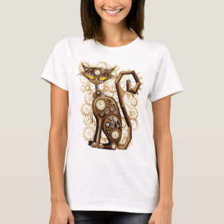T-shirt Gato Steampunk na moda surreal
