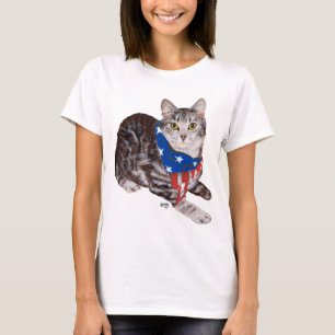 T-shirt Gato Tabby American Shorthair Patriótico
