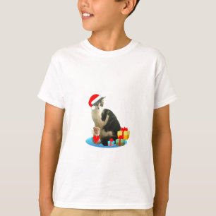 T-shirt gato tabby de Natal e pequeno anjo fofo