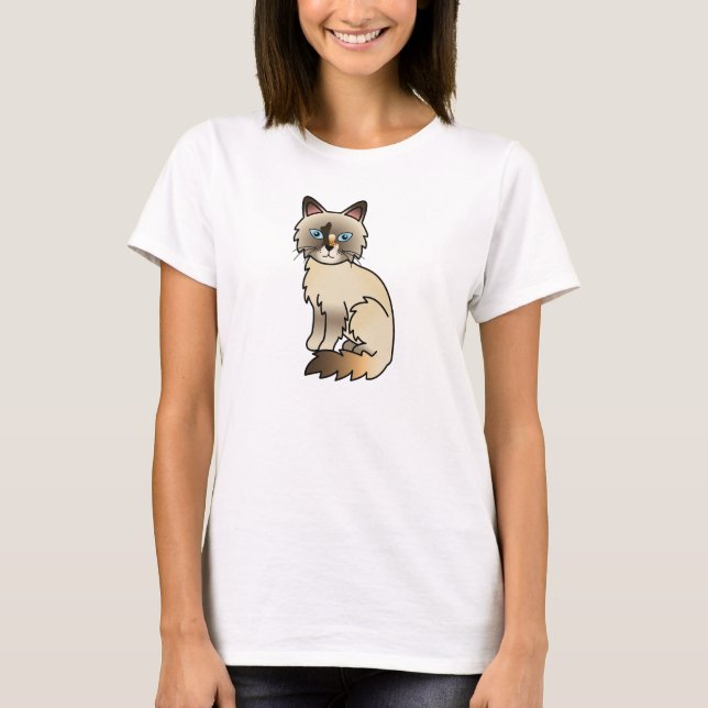 T-shirt Gato Tortie Point Birman / Ragdoll (Frente)