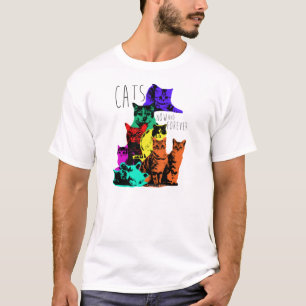 T-shirt Gatos. Agora um Forever.  Gatos da arte do poster