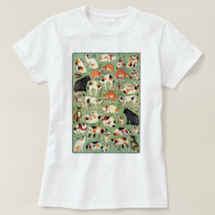 T-shirt Gatos da era de Edo, Utagawa Yoshifuji, Ukiyo-e
