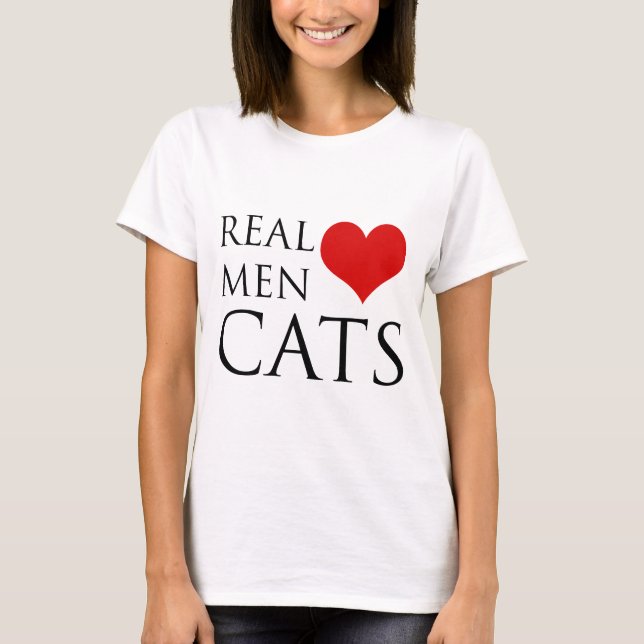 T-shirt Gatos reais do amor dos homens (Frente)