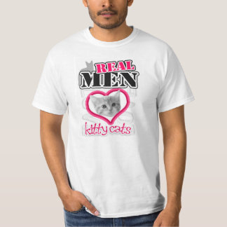 T-shirt Gatos reais do gatinho do amor dos homens… ROSA