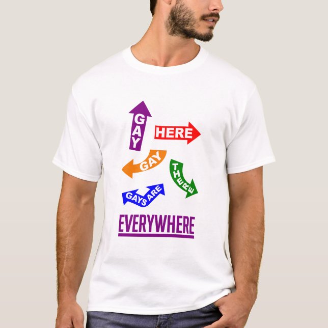 T-shirt Gay Em Qualquer Lugar (Frente)