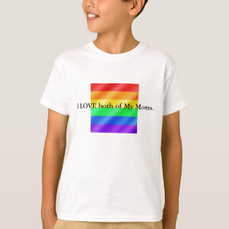 T-shirt gay (grande), EU AMO ambos meus Moms.