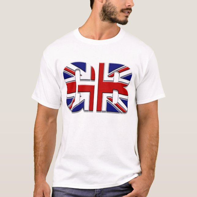 T-shirt GB do orgulho britânico de Union Jack da bandeira (Frente)