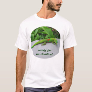 T-shirt Gecko do Dia da Pó Dourada - Audiência e Consiga a