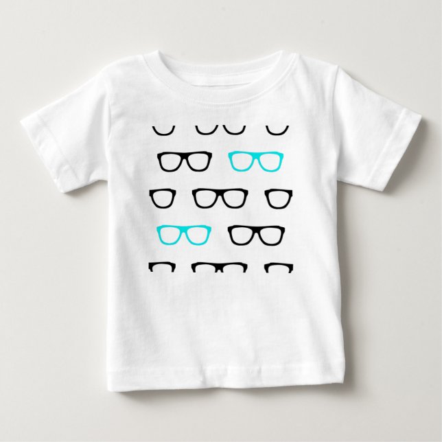 T-shirt geek azul de óculos geeks (Frente)