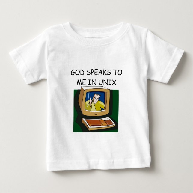 T-shirt geek do computador de unix (Frente)