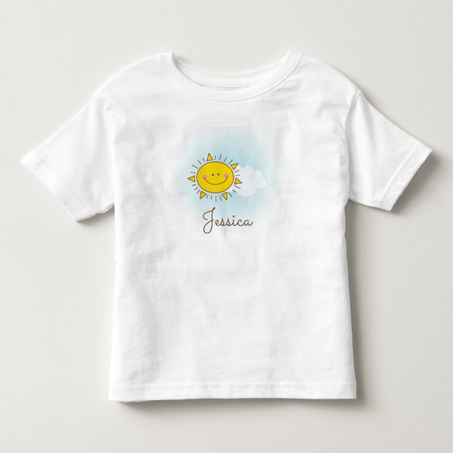 T-shirt Gelado Feliz Sol Personalizado Adicione Seu Nome (Frente)