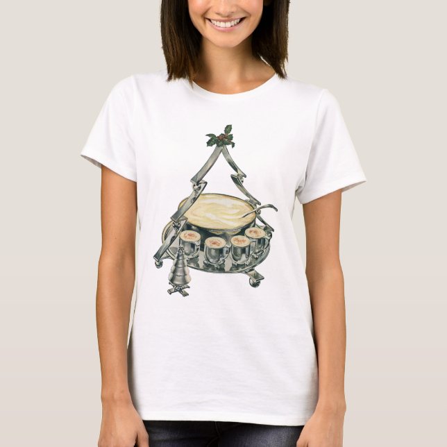 T-shirt Gemada num Poncheira de Natal em forma de Árvore d (Frente)