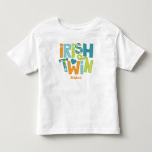 T-shirt gêmeo irlandês para miúdos
