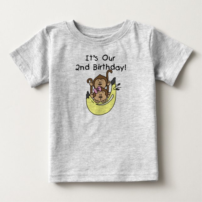 T-shirt Gêmeos, Macaco, segundo aniversário (Frente)