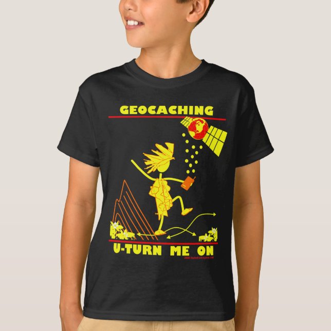 T-shirt Geocache U gira-me sobre (Frente)