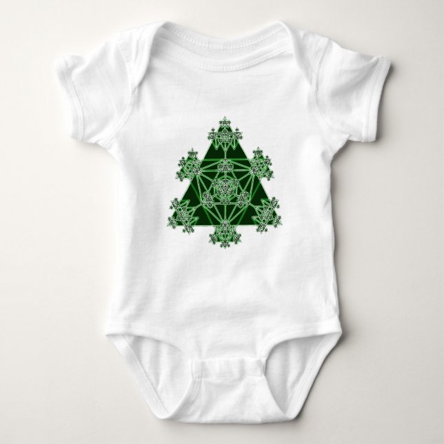 T-shirt Geometria sagrado: Triângulos verdes: (Frente)
