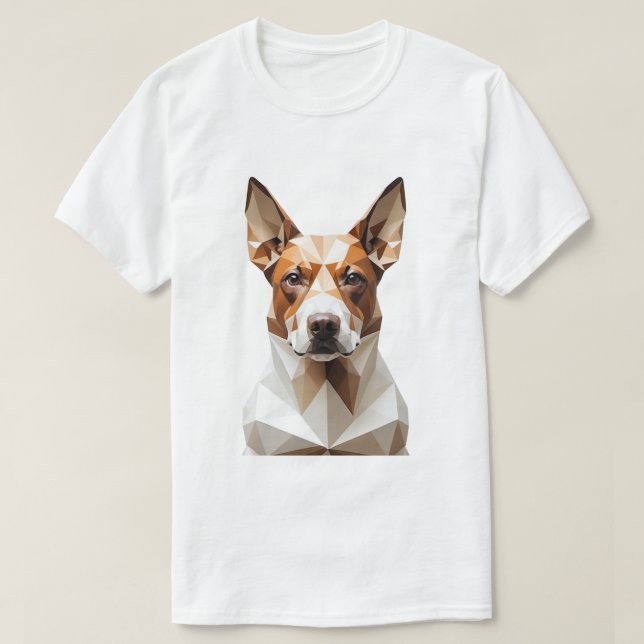 T-shirt geométrica de cães (Frente do Design)