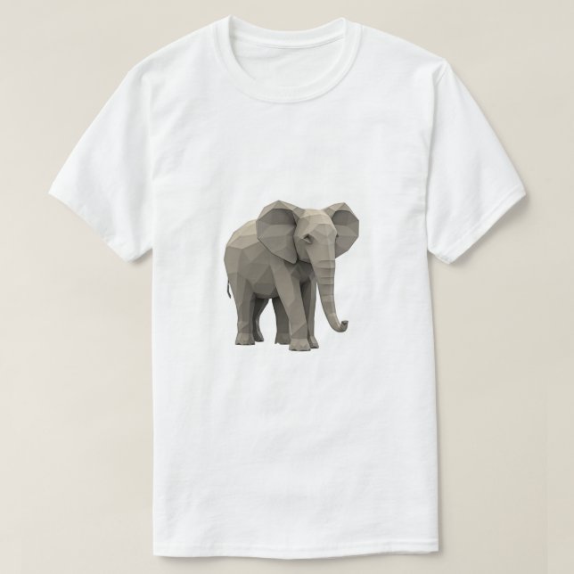 T-shirt geométrica do elefante (Frente do Design)