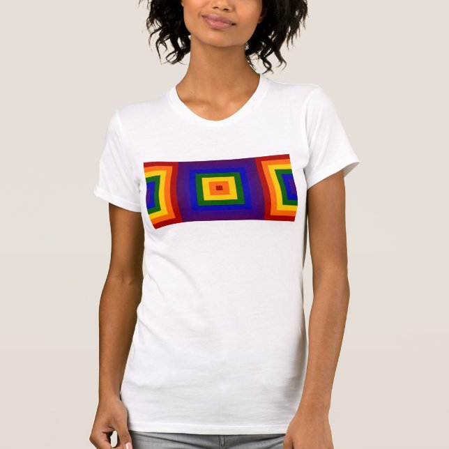 T-shirt Geométrica Rainbow Squares (Frente)