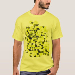 T-shirt geométrico amarelo do teste padrão dos