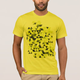 T-shirt geométrico amarelo do teste padrão dos