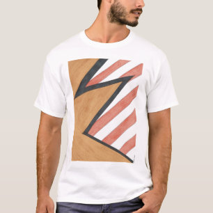 T-shirt geométrico vermelho e alaranjado do motiv