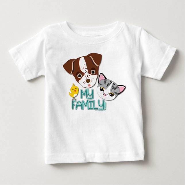 T-shirt George, Bethie e Cutie Canary: Minha Família! (Frente)