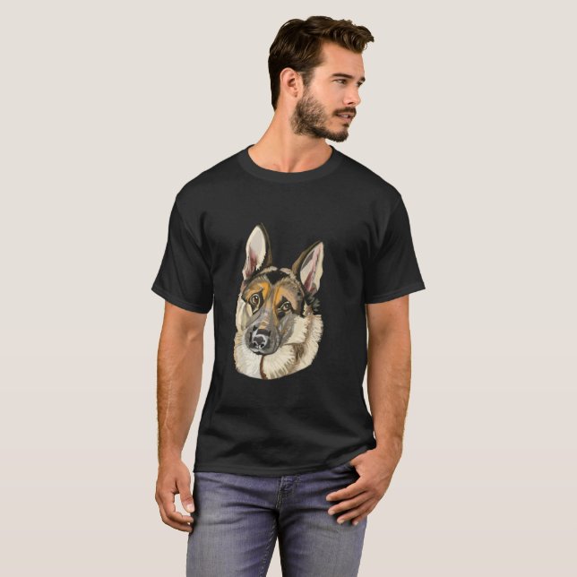 T-shirt German shepherd, Alsation (Frente Completa)