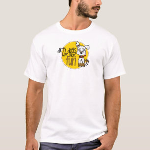 T-shirt German shepherd branco - logotipo amarelo