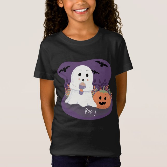 T-Shirt Ghost Halloween Cute Kid (Frente)