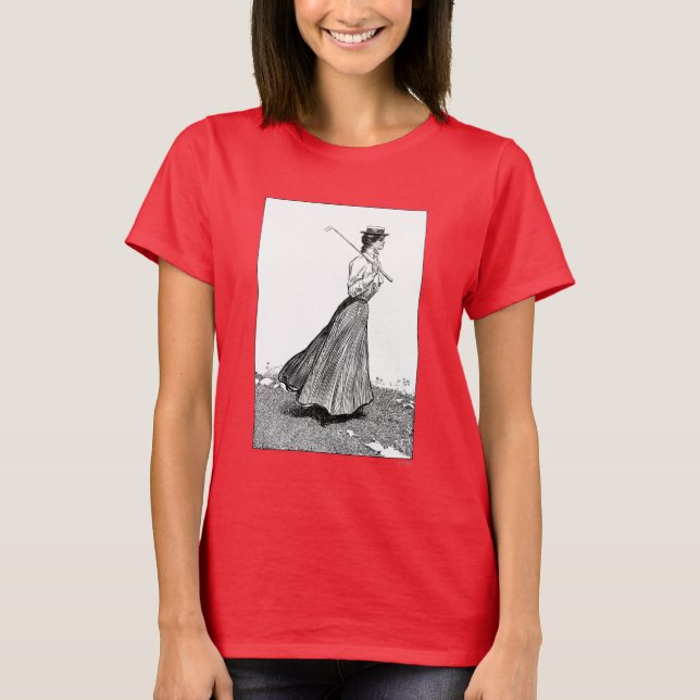 T-shirt Gibson Girl With Golf Club, 1899 (Frente)