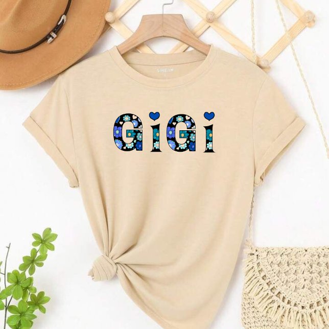 T-shirt gigi for grandma with hearts and flowers (Criador carregado)