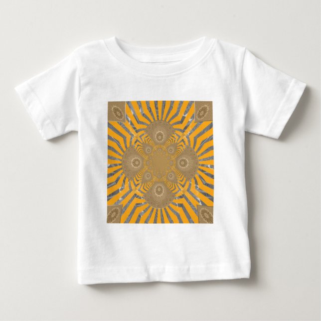 T-shirt Gilded Zephyr: Elegância em amarelo Ouro e cromo (Frente)