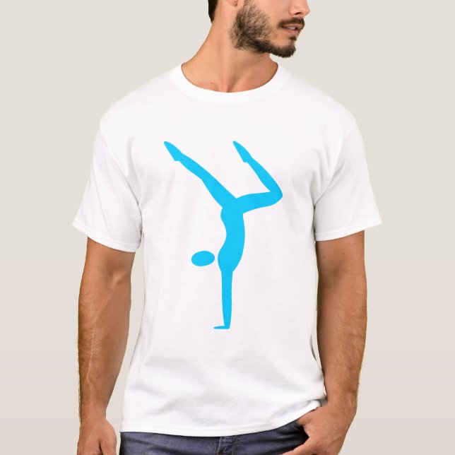 T-shirt Ginástica - Azul-Céu (Frente)