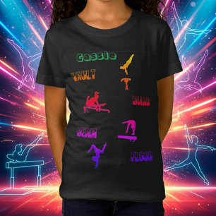 T-Shirt ginástica - Cofre, Bares, Feixe, Chão