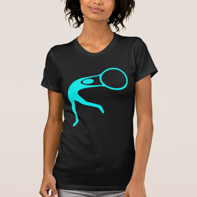 T-shirt Ginástica Rítmica Figura - Ciano (Frente)