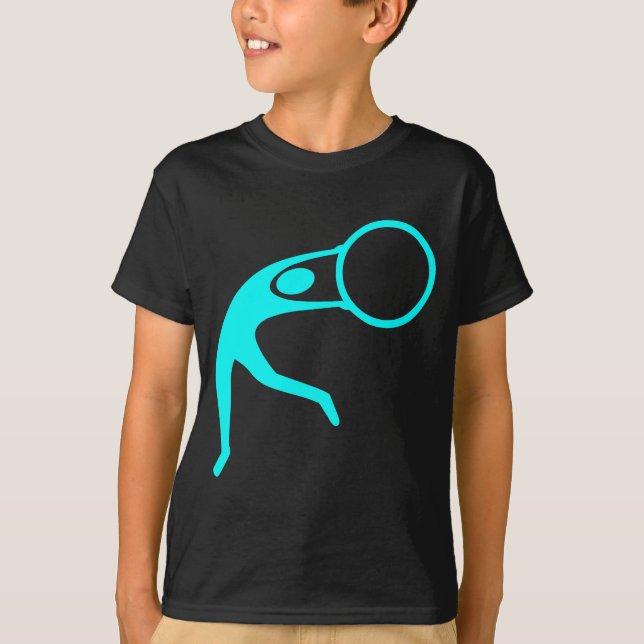 T-shirt Ginástica Rítmica Figura - Ciano (Frente)