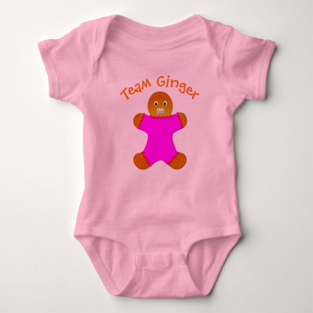 T-shirt Ginger da Equipe Sortuda Rosa para Gengibre Divert (Frente)