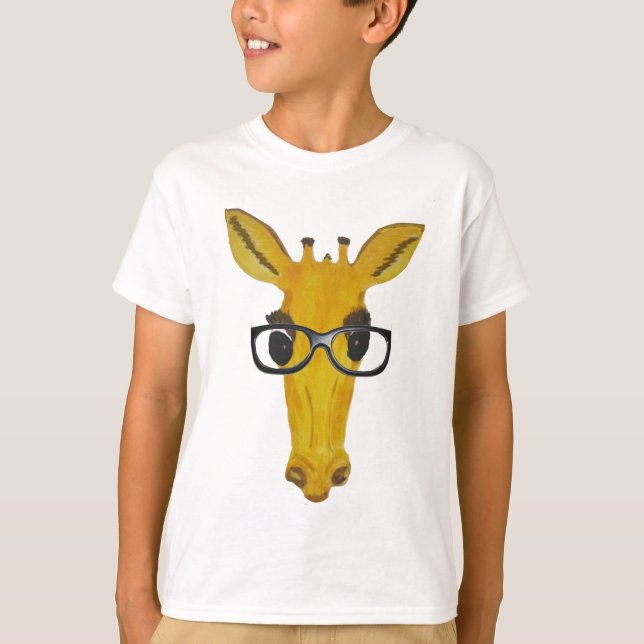 T-shirt Girafa Amarela com óculos (Frente)