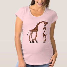 T-shirt Girafa bonito da mamã & do bebê