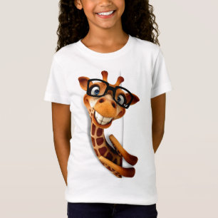 T-shirt - girafa engraçado que veste vidros