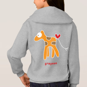 T-shirt Girafa Laranja Bebê Desenho Animado Fofo Estilizad