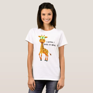 T-shirt girafa no estilo com vidros para ela