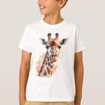 T-shirt Girafa Personalizada Para Crianças