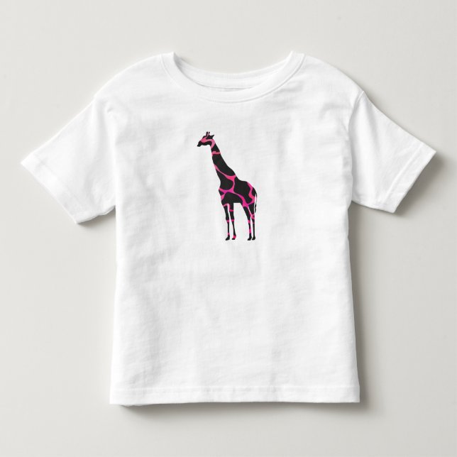 T-shirt Giraffe Hot Pink e Black Silhout (Frente)
