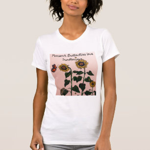 T-shirt Girassóis do amor das borboletas