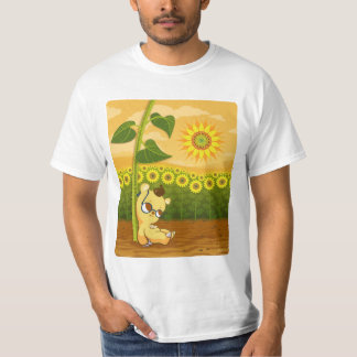 T-shirt Girassóis e urso de Kawaii