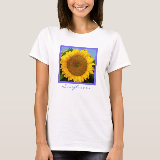 T-shirt Girassol Azul Brilhante (Frente)