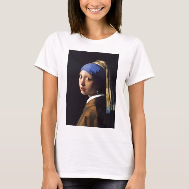 T-shirt Girl with a pearl earring. By Johannes Vermeer (Frente)