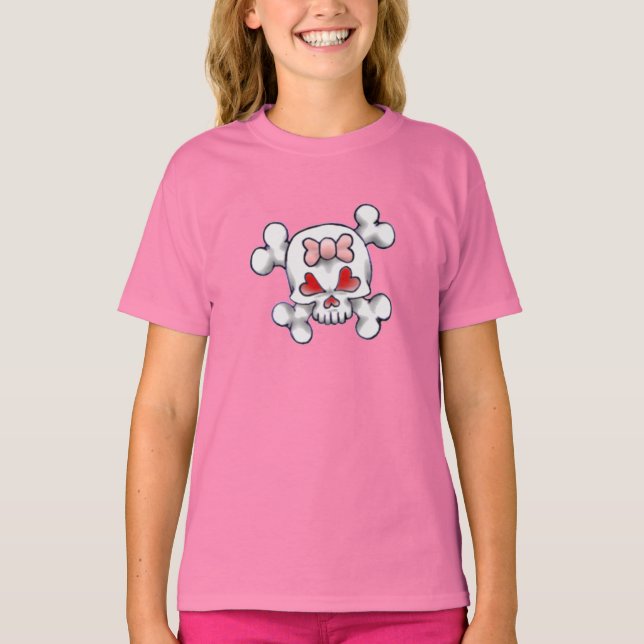 T-shirt Girly Skull e Bones (Frente)